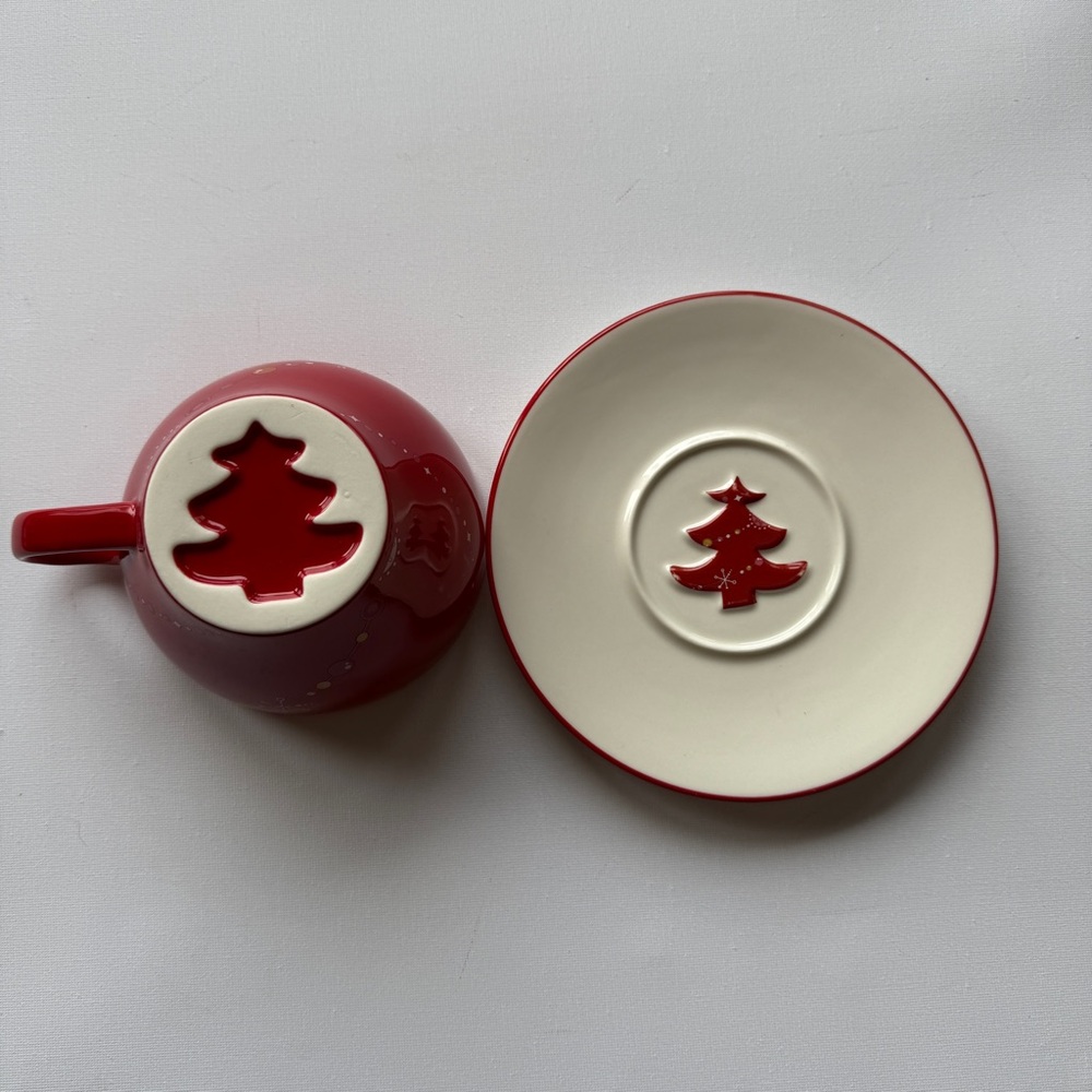 Vintage Starbucks 2006 Red Christmas/Holiday  Mug Saucer - Picture 5 of 10